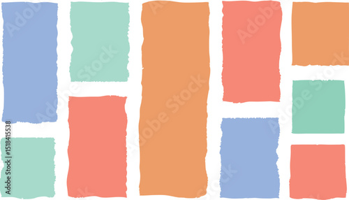 Colorful Torn Paper Pieces Background Texture Design Collection