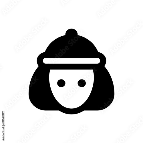 Stylized black bomb with tail fins pointing upwards on a plain white background in a simple design