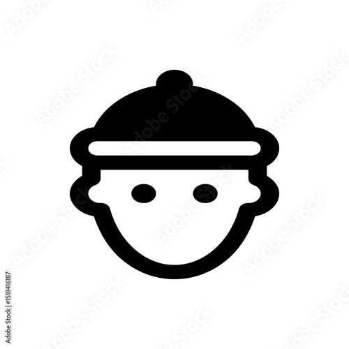 Illustration of a superhero face with a mask and a flower on the forehead in black and white color