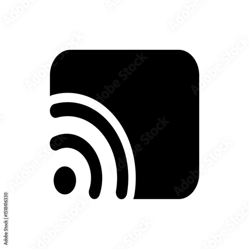 Black graphic equalizer icon with varying bar heights on a white background showing audio frequency waves