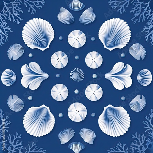Blue Seashell Pattern