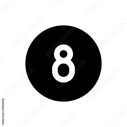 Numerical 8number icons, black color icons