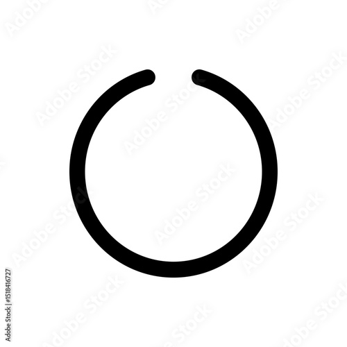 Black arrow pointing downwards right with dotted lines forming a triangle shape on a white background
