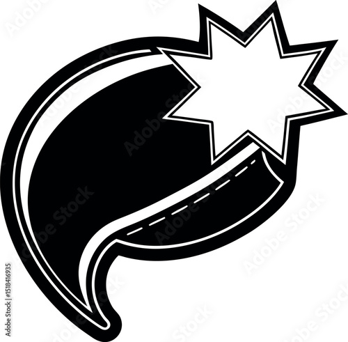 Cartoon Boom Speech Bubble Icon Vector Shallotte on white background
