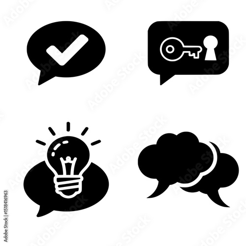 Dialogue Validation & Understanding Vector Icon Set