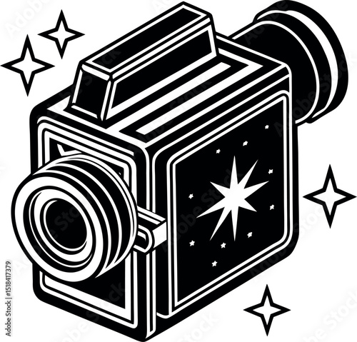 Digital Camcorder Vector In Pop Aesthetic Shallotte on white background