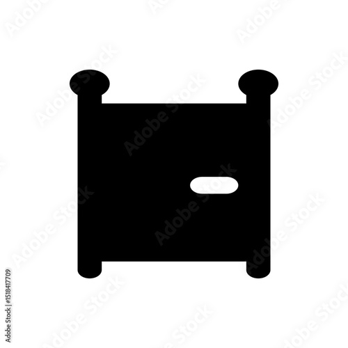 Two arrows pointing towards a horizontal line indicating compression or squeezing action in black color