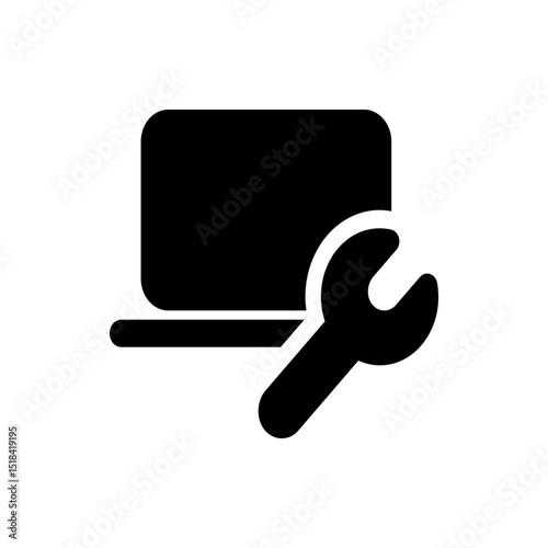 Illustration of a black identification card with rounded corners and white details on a white background