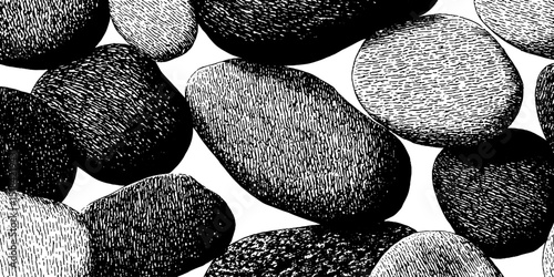 Engraved abstract pebble pattern for artistic design and decor