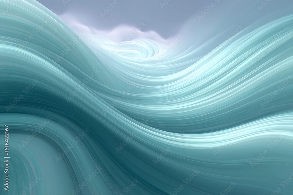 Fototapeta premium Flowing waves captured in soft pearlescent hues during a tranquil coastal moment