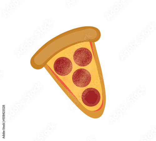 Pepperoni pizza slice. Food, restaurant, slice, pepperoni, italian, pizza, cheese, meal. Can use for infographic, banner, poster, web design.
