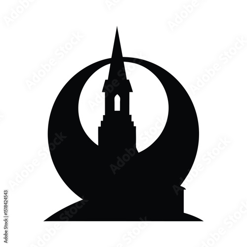 silhouette of a buddhist temple