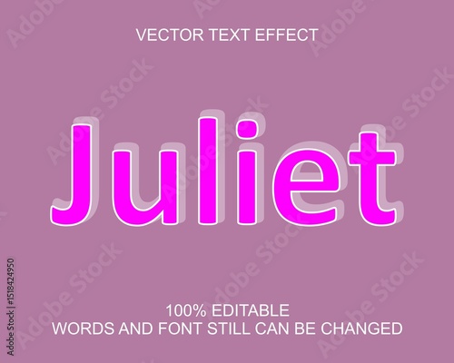 Juliet Text Effect – Editable Feminine Neon Font for Romantic & Stylish Designs