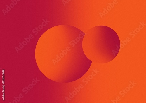 Minimal Gradient Circles-Red Orange Modern abstract art 