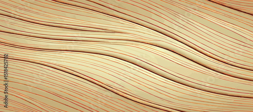 Panoramic light wood texture with knots, plank background - Vector illustration