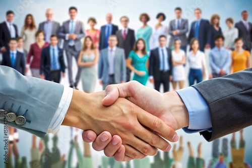 Powerful Handshake Symbol of Business Partnership and Collaboration