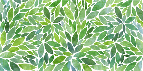 Gordijnen Keuken patronen Leaves vector pattern. Green leaf watercolor seamless pattern. Leafs pattern background. Green leaves with watercolour texture  © Good Goods