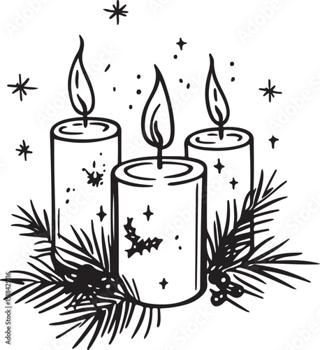  Elegant collection of brown candle silhouettes in various styles perfect for minimalist design and holiday themes on a pristine white background.