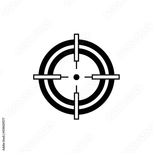 Black and white target crosshairs icon for aim, focus, or precision shooting