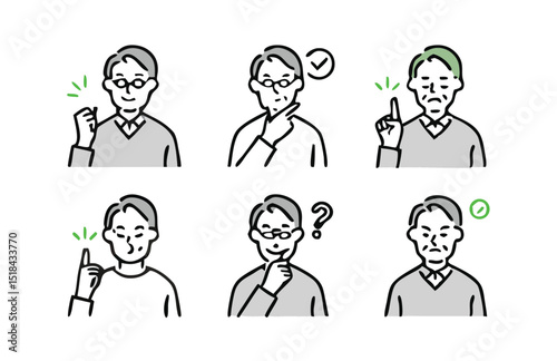 Gesture pose set for men's and women in plain clothes.  Different People Poses Set Vector Illustration. 