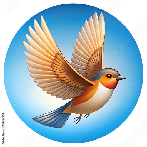 Bird Icon Flying Bird isolated on transparent background