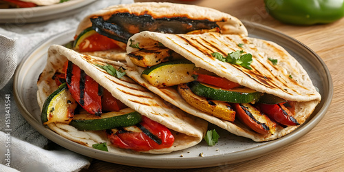 Grilled Vegetable Pita, ai generated.