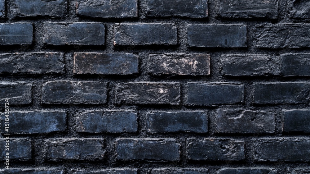 Naklejka premium Black brick wall texture with rough surface background