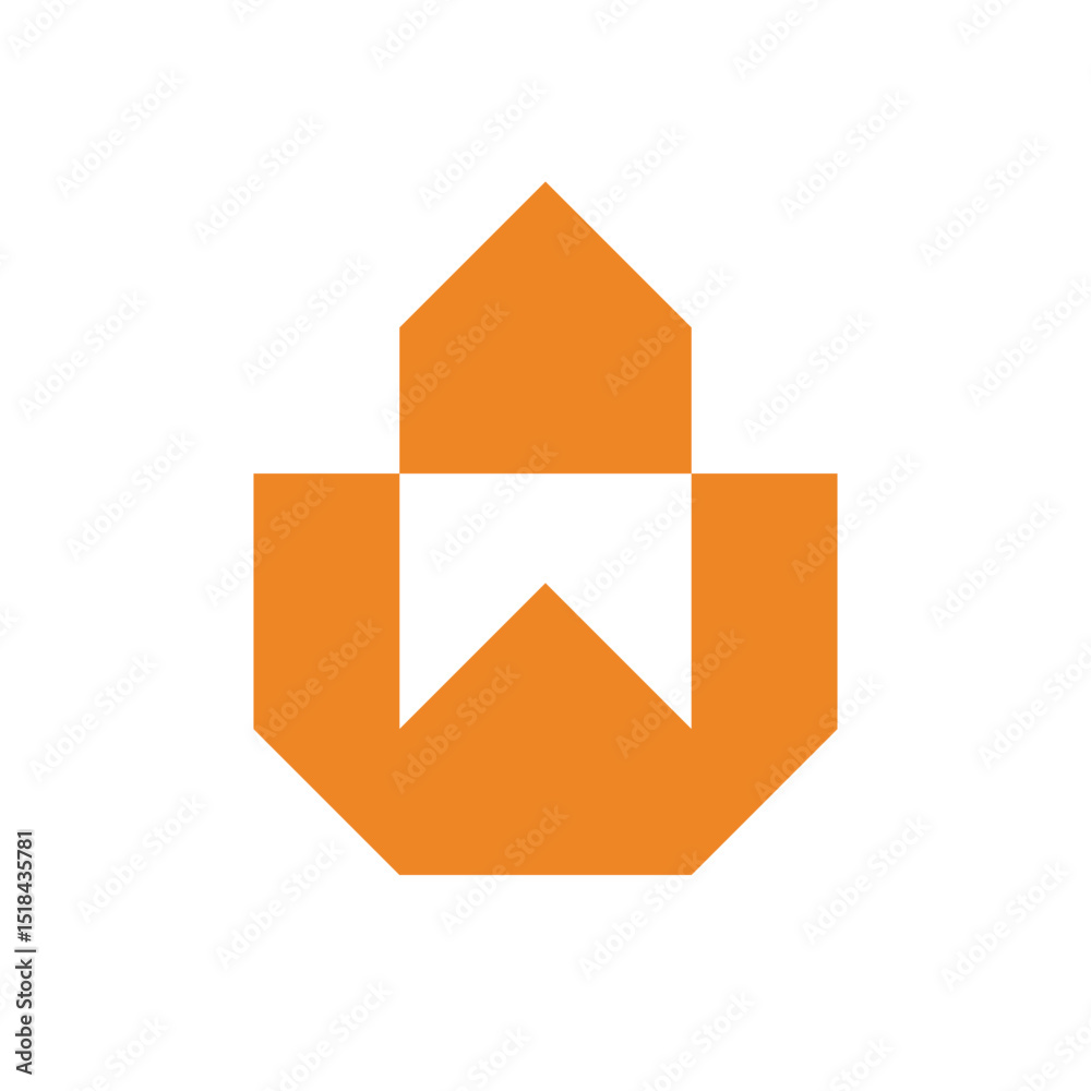 Letter W house simple modern logo design Letter W house simple modern logo design