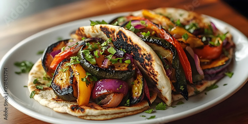 Grilled Vegetable Pita, ai generated.