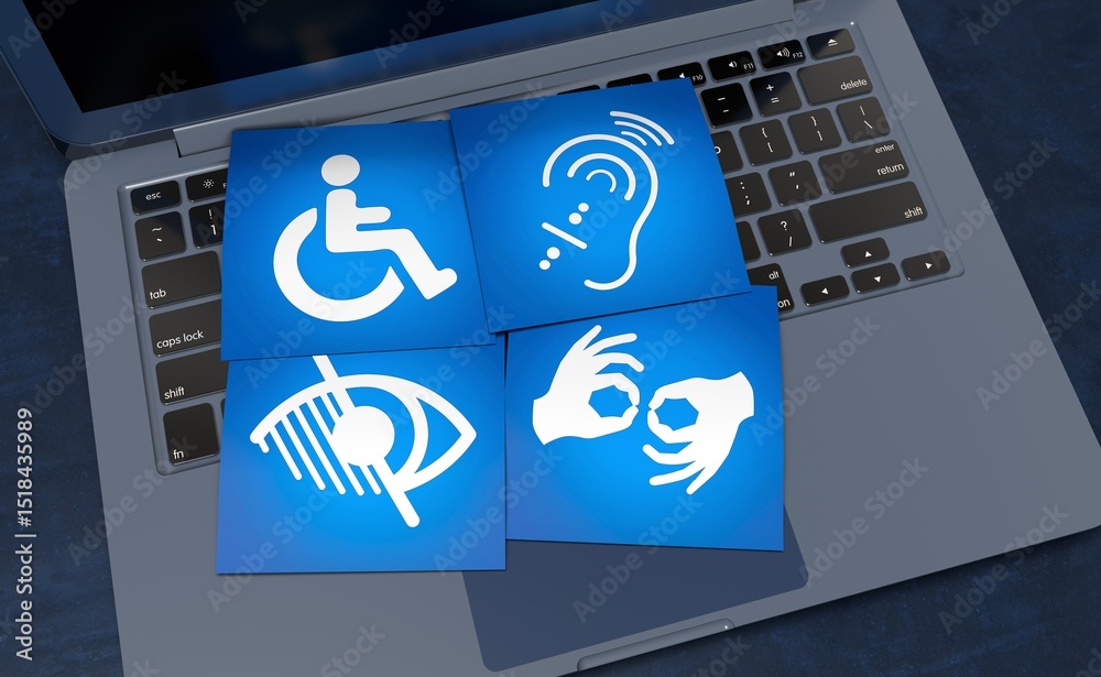 Disabled, Disability Signs, Icons are Visual Presentation. Stock Photo ...