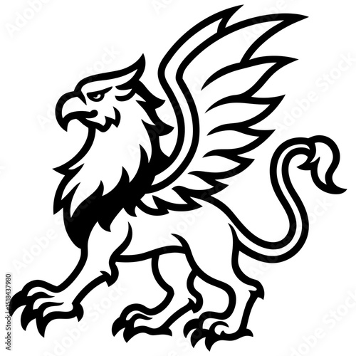 Ancient mythology griffin vector illustration