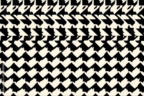 Abstract monochrome zigzag repetitive pattern art