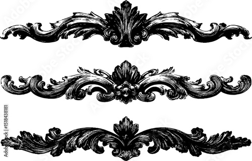 Elegant art deco banner set for vintage design and decoration