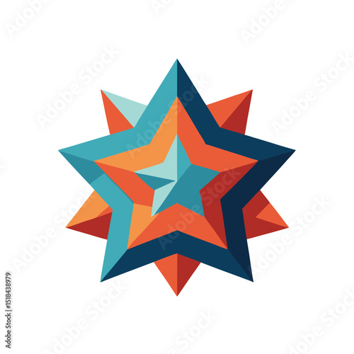 Abstract geometric starburst design element