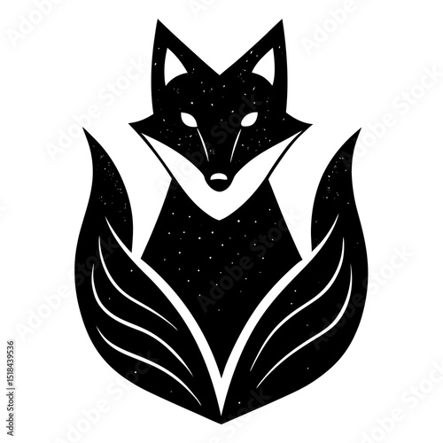 Delicate fox watercolor texture vector illustration