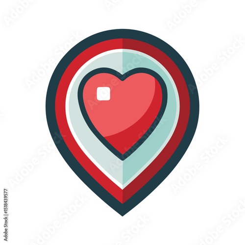 Location heart icon love map pointer design