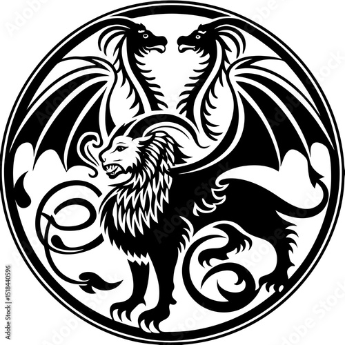 Chimera hybrid beast design vector illustration