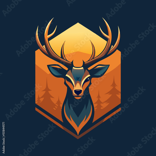Abstract deer antlers forming a tree vector illustration