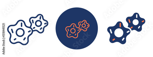 Set of 5 pixel perfect colored Decorated Cookie icons with 1 unexpanded, 1 silhouette, Multiple decorated cookie icons for holiday or party content.