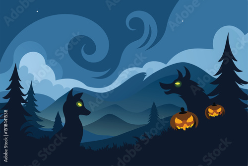vector illustration of a halloween background