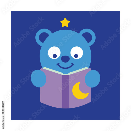 Emoticon Reading a Bedtime Story to a Teddy Bear