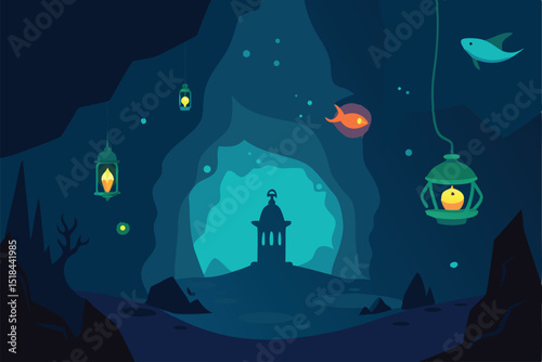 halloween night scene with bats