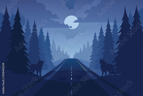 winter landscape with forest background