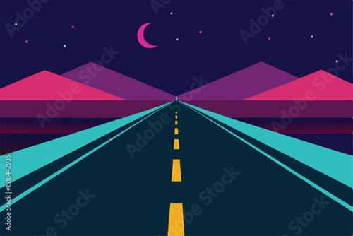 road in night background