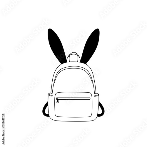 Rabbit-eared backpack design in minimalist style  