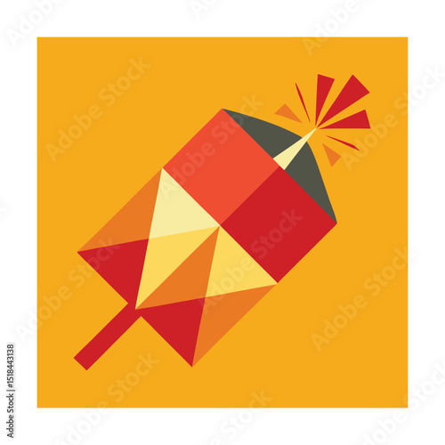 Festive firecracker geometric design celebration