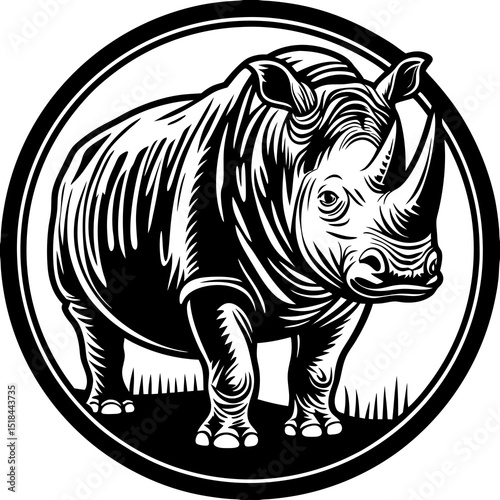 Rhino logo with thick powerful shapes vector illustration
