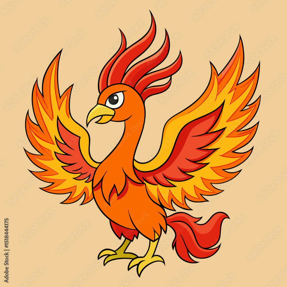 Fototapeta premium Phoenix bird logo made of flame patterns vector illustration