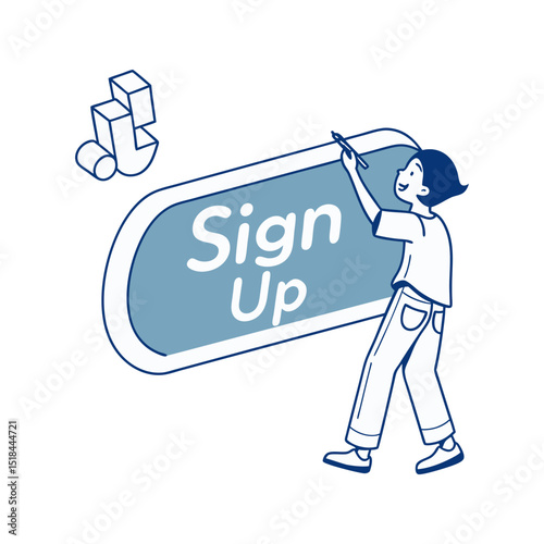 Modern sign up button design for websites and apps