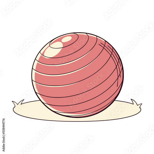 Yoga ball illustration fitness exercise equipment graphic